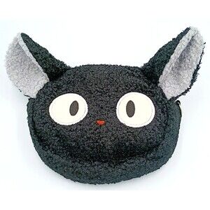 Fuzzy Black Cat Plush Crossbody Bag Jiji Ghibli Anime Goth Kawaii Purse NEW